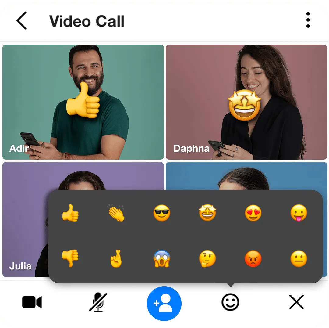 Emojis bei Videoanrufen mit Spike