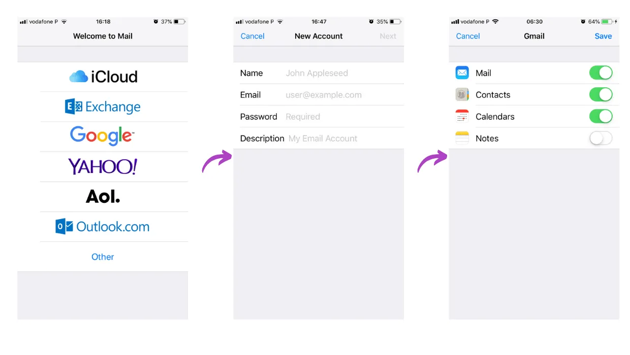 how to setup email on iphone
